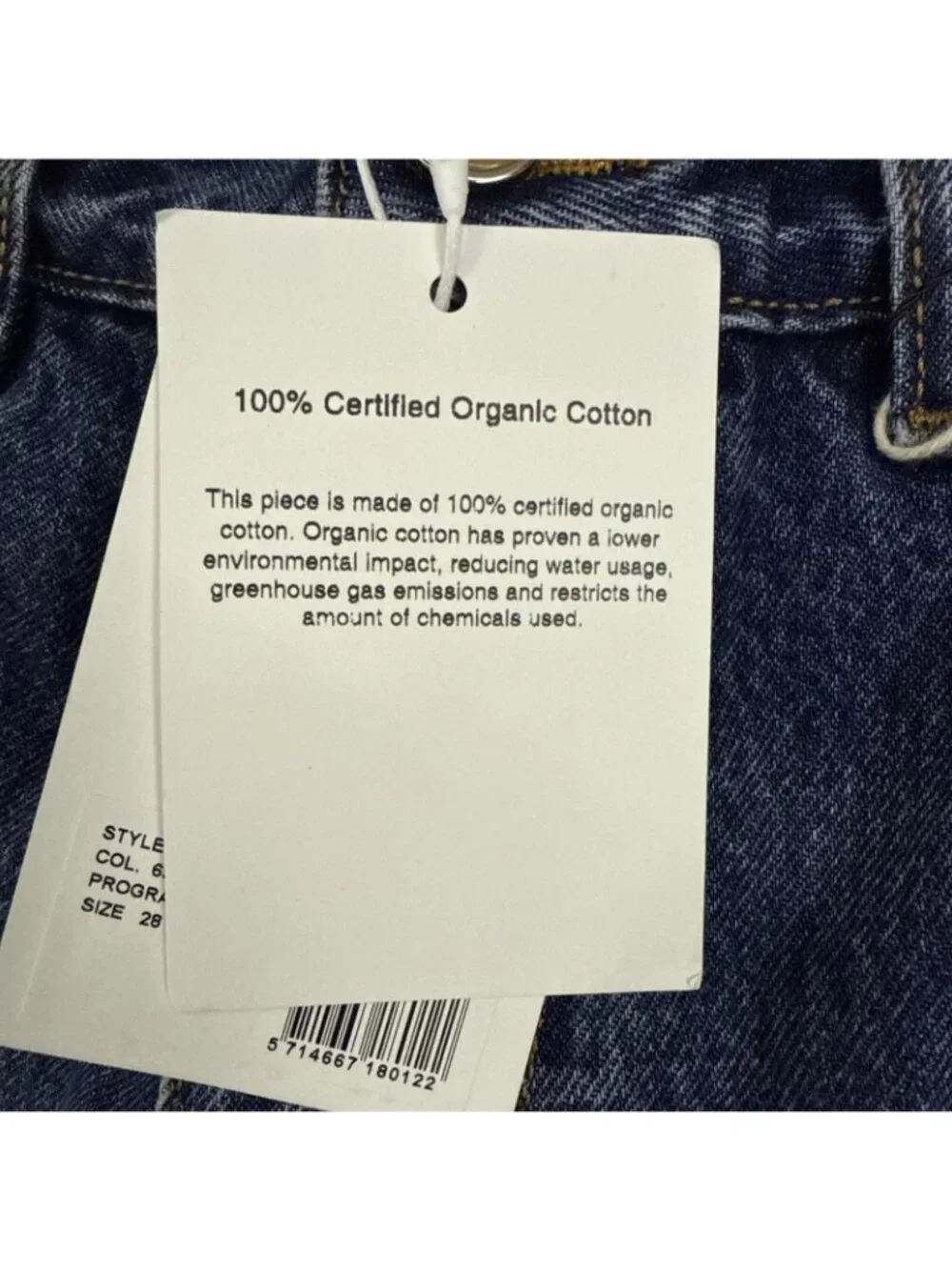 Ganni Jeans Women's 28 NWT High Rise Wide Leg Cropped Organic Cotton F6016